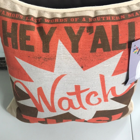 NWT Southern male saying hey y’all throw pillow - Picture 2 of 4